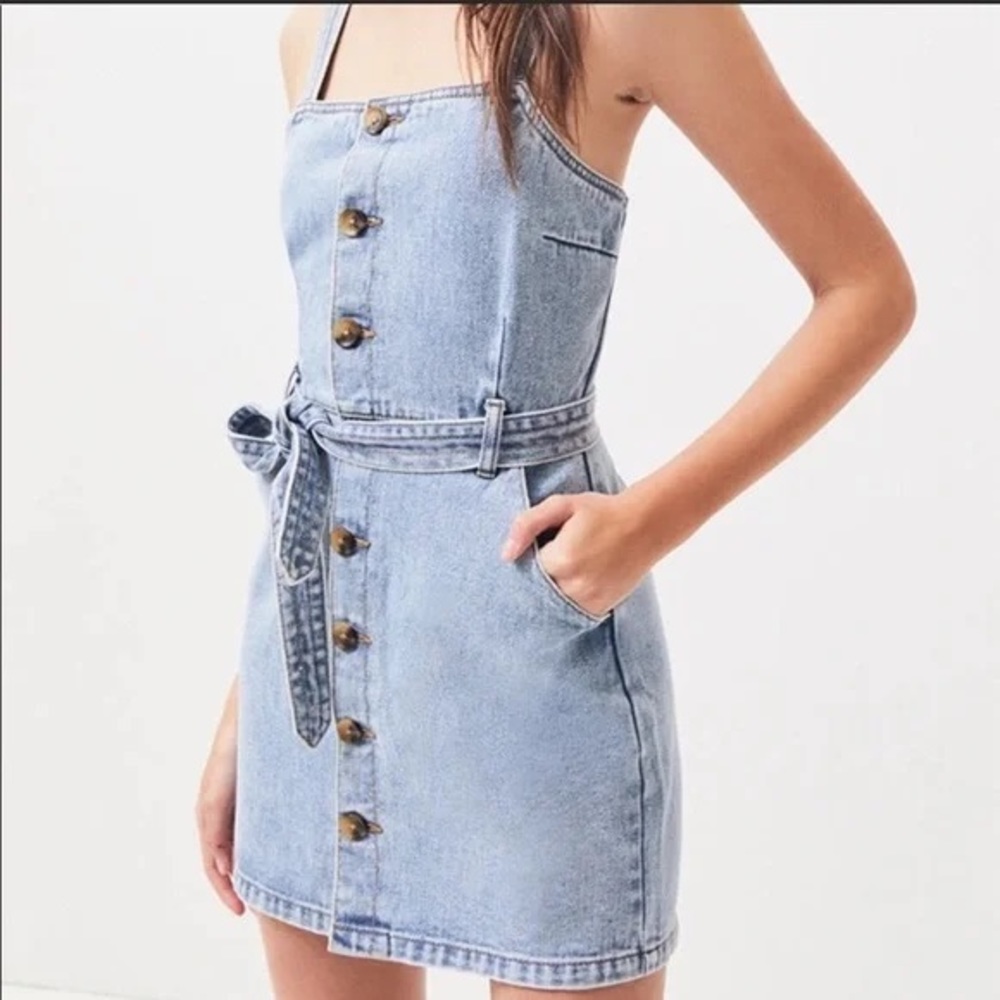 Pacsun Denim Mini Dress with Tie